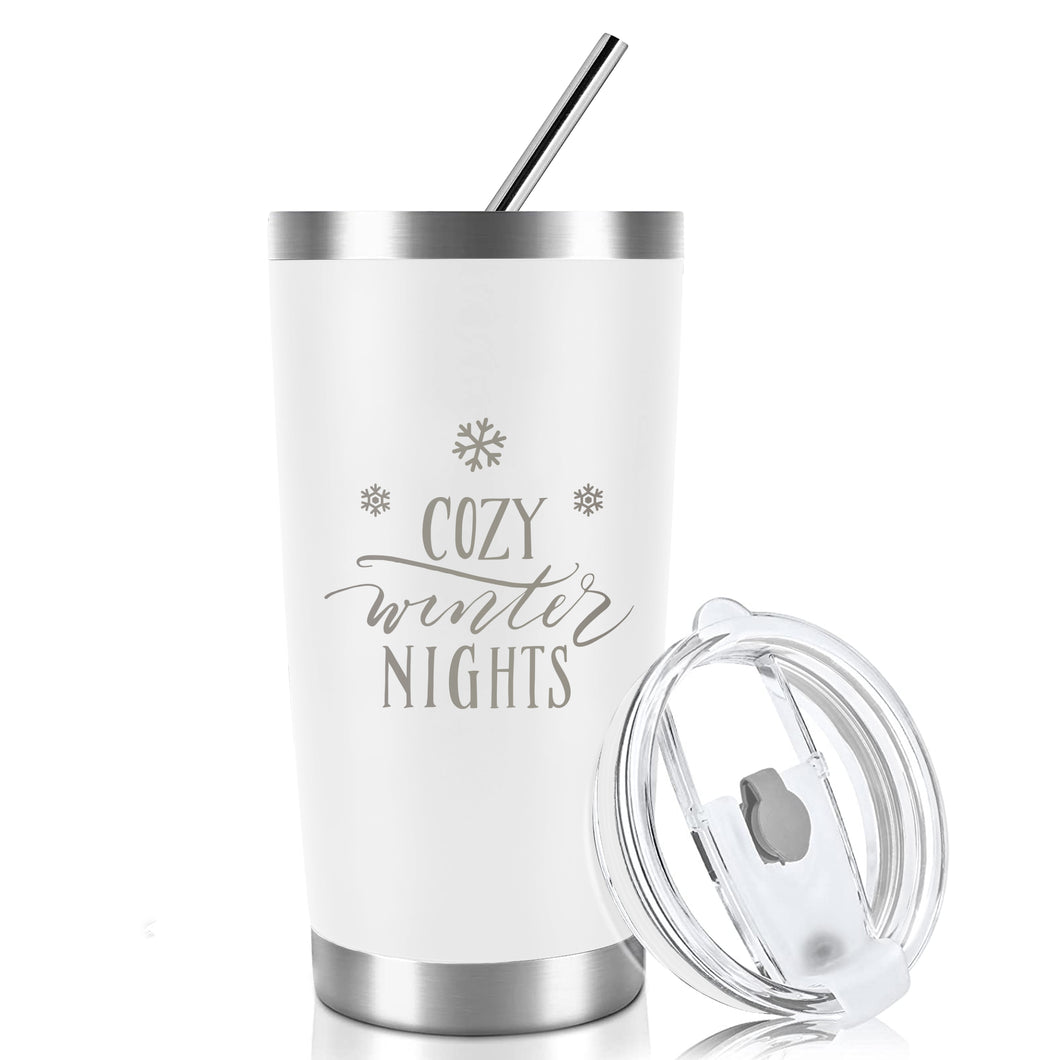 20 oz. Winter Tumbler with Splash-Free Lid and Straw